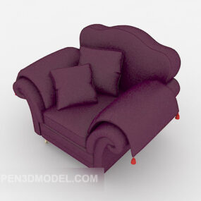 Simple Purple Single Sofa 3d model