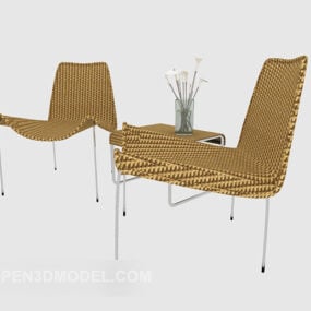 Απλή καρέκλα Rattan 3d μοντέλο