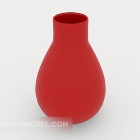 Simple Red Furnishings Vase Decor 3d model