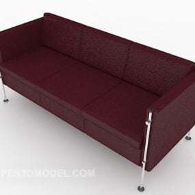 Red Leather Sofa Design 3d model