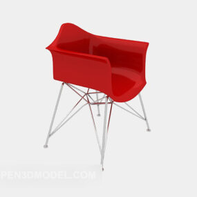 Simple Red Lounge Chair 3d model