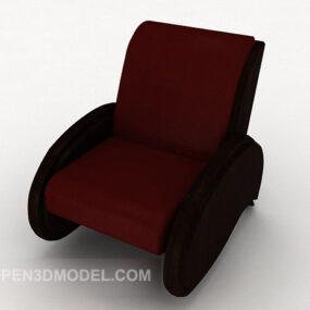 Simple Red Sofa Chair 3d model