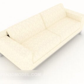 Simple Rice White Double Sofa 3d model