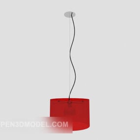 Model 3d Lampu Gantung Merah Sederhana