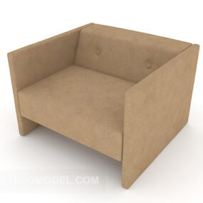 Simple Sofa Brown Fabric Material 3d model