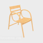 Simple solid wood chair 3d model