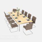 Einfacher Massivholz-Konferenztisch