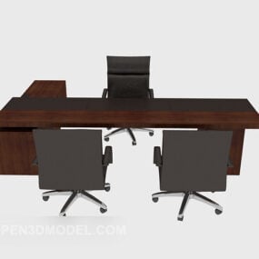 Simple Solid Wood Deskchairs 3d model