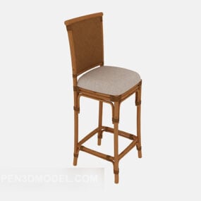 Minimalist Solid Wood High Chair 3d model