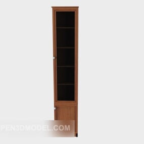 Simple Solid Wood Home Display Cabinet 3d model