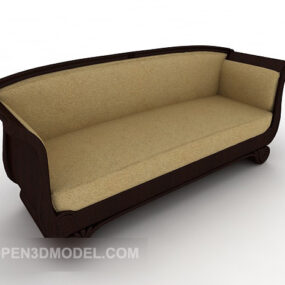 Simple Solid Wood Home Sofa 3d model