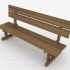 Simple solid wood lounge bench 3d model