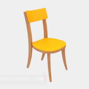 Simple Solid Wood Lounge Chair 3d model