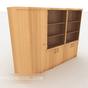 Simple Solid Wood Modern Wardrobe 3d model