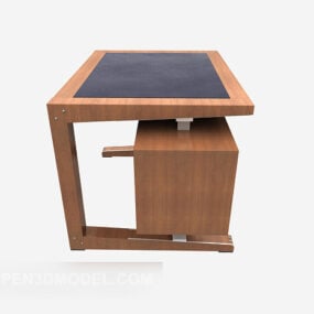 Modello 3d semplice scrivania personale in legno massello