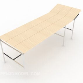 Simple Solid Wood Recliner 3d model