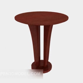 Simple Solid Wood Side Table 3d model