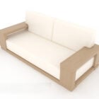 シンプルな無垢材のソファ