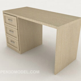 Simple Square Desk Mdf 3d model