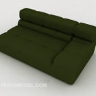 Простий квадратний зелений одномісний диван