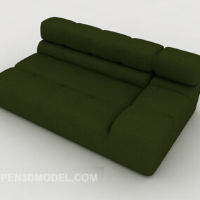 Divano singolo quadrato verde semplice modello 3d