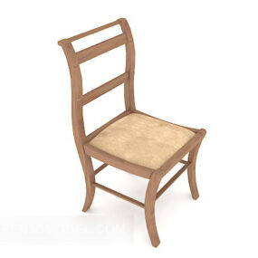 Simple Style Back Dining Chair 3d model