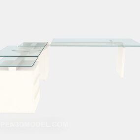 Simple Style Glass Desk 3d model