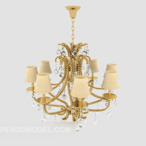 Style Gold Chandelier Design 3d model