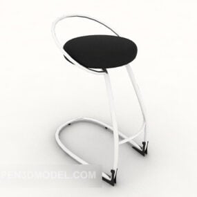 Basit Stil Yüksek Tabure Sandalyesi 3D modeli