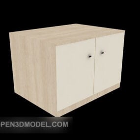 Simple Style Birch Wooden Locker 3d model