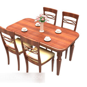 Simple Style massiivipuinen ruokapöytätuoli 3D-malli
