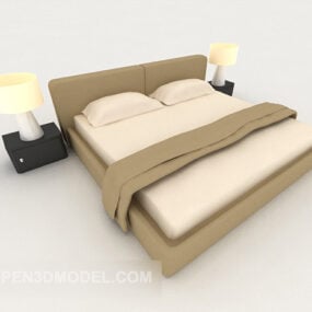 Simple Stylish Double Bed 3d model