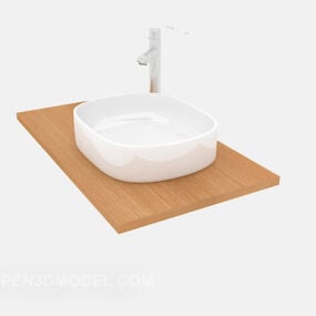 Eenvoudig toiletwastafel 3D-model
