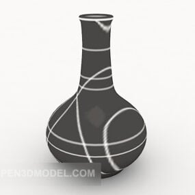 Simple Black Vase Set 3d model
