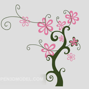Simple Wall Floral Decor 3d model