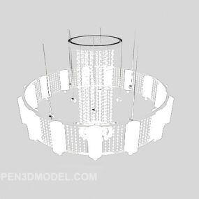 Modello 3d semplice lampadario di cristallo bianco