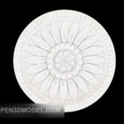 Simple white plaster lamp disc 3d model