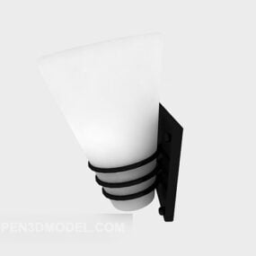 简单的白色灯罩壁灯3d模型