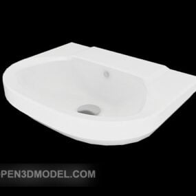 Simple White Washbasin Furniture 3d model