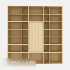 Muebles simples estantería de madera modelo 3d