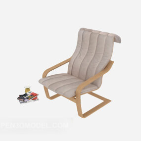Simple Wooden Lounge Chair 3d model