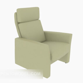 Single Back Sofa Green Leather 3d model