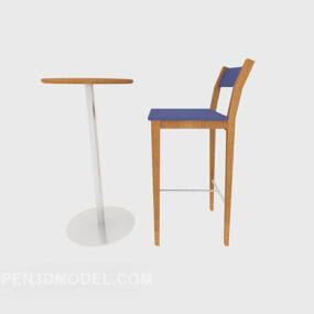 Single Bar Table Table Chair 3d model