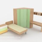 シングルベッド、ワードローブ家具セット