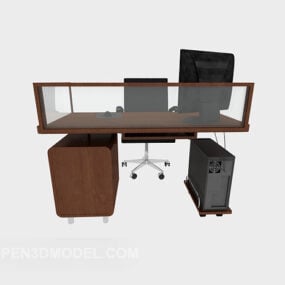 单人桌椅3d模型