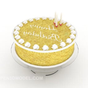 Single-layer Birthday Cake 3d model