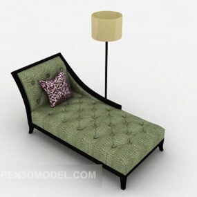 Single Lounge Chair With Floor Lamp 3d model