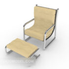 Single Modern Lounge Chair Beige Leather