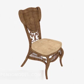 Μονή καρέκλα τραπεζαρίας από μασίφ ξύλο 3d μοντέλο