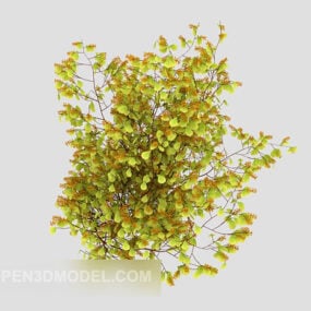 Modelo 3d de árbol de planta de hoja pequeña